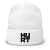 Hurt Records  - White Embroidered Beanie